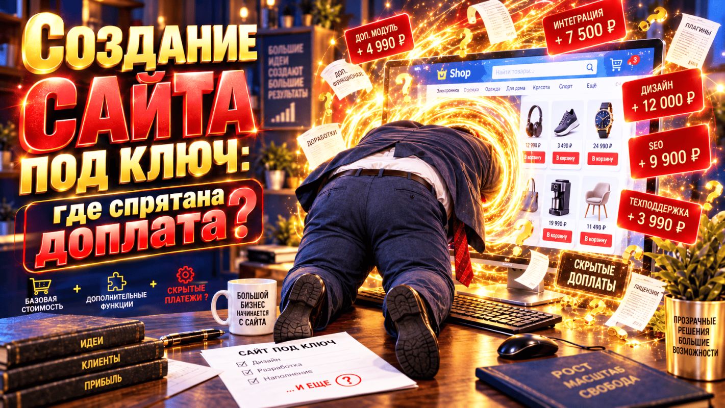 Создание сайта под ключ может обернуться поиском денег на доплату