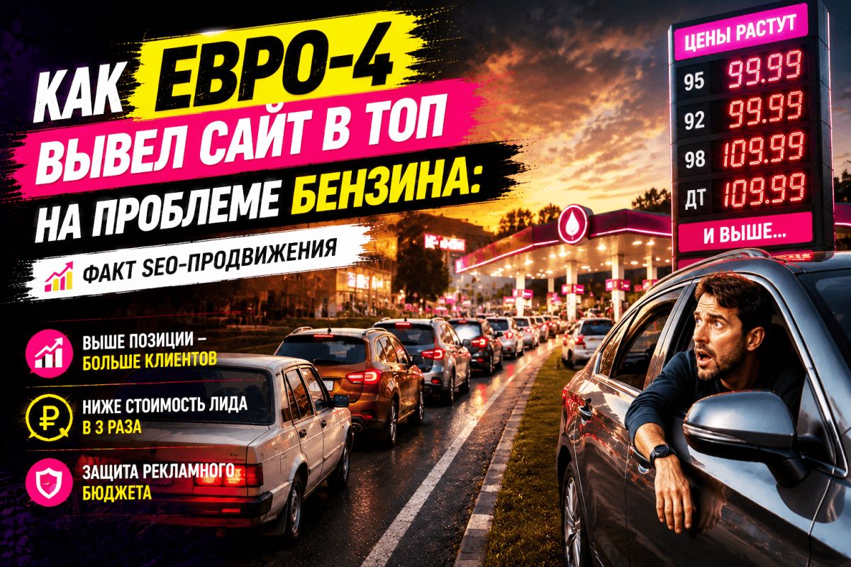 Евро-4 вывел сайт в топ на проблеме бензина: технология SEO-продвижения