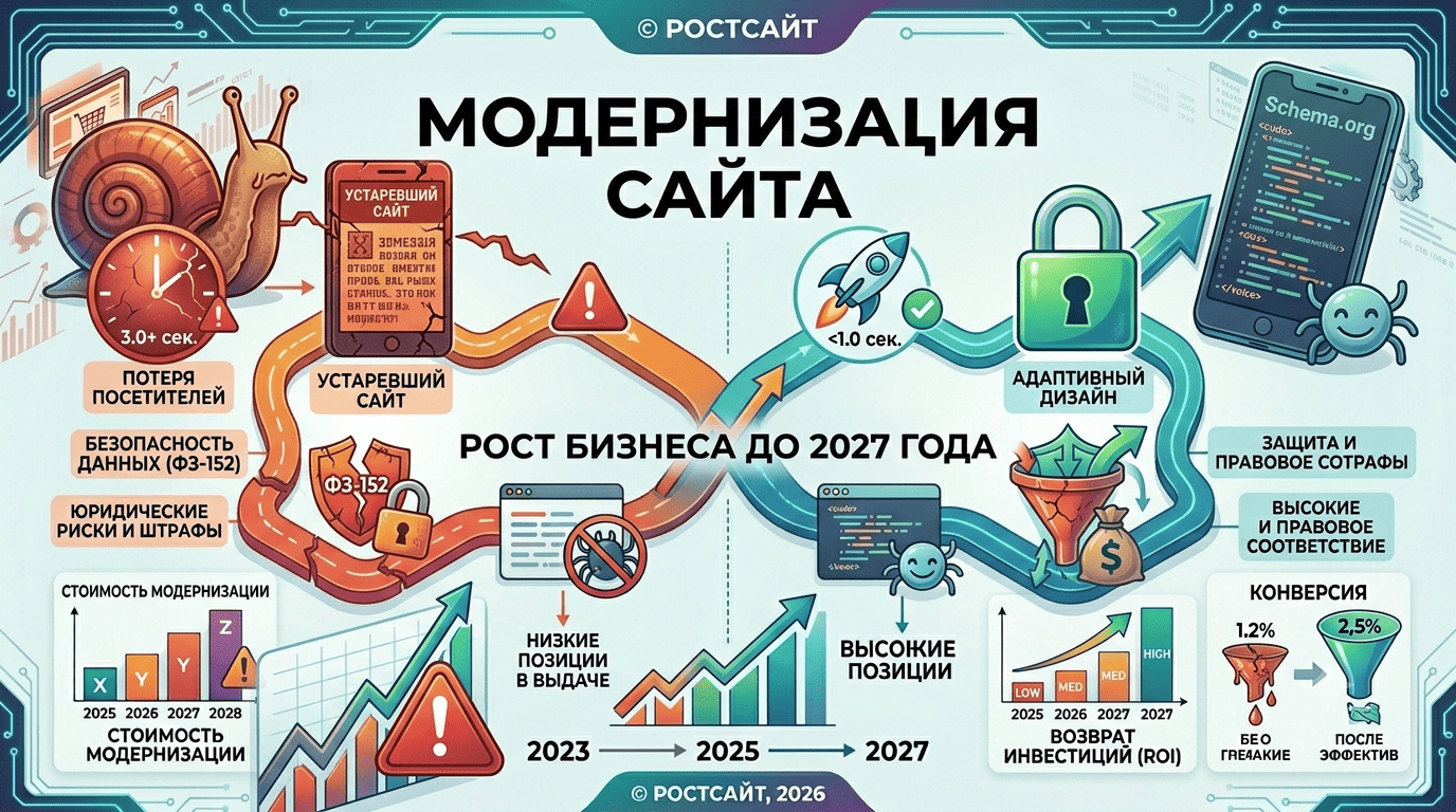 Обновление сайта для бизнеса до 2027 года — обязательный этап цифровой адаптации маркетинга